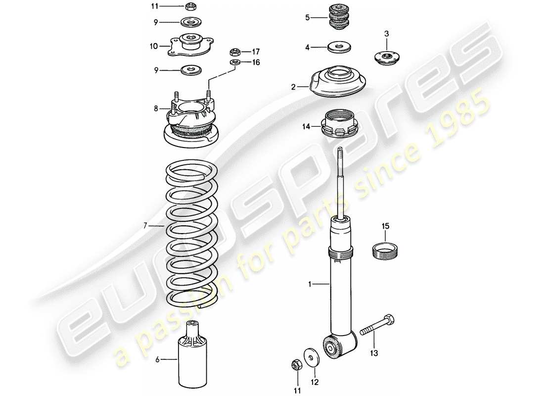 porsche 1986 (928) sospensione - assale anteriore - d - mj 1986>> - mj 1986 schema delle parti
