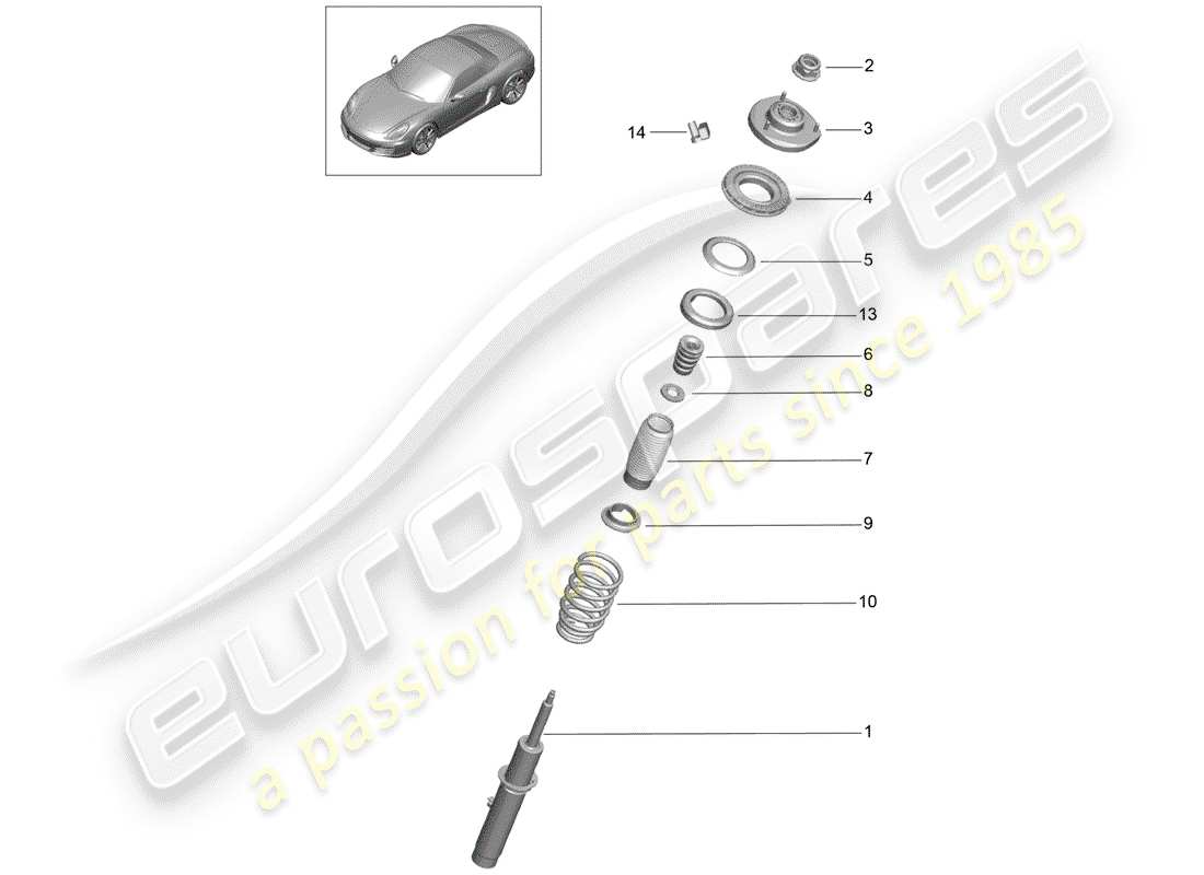 porsche 2014 (981 boxster) ammortizzatore di vibrazioni diagramma delle parti
