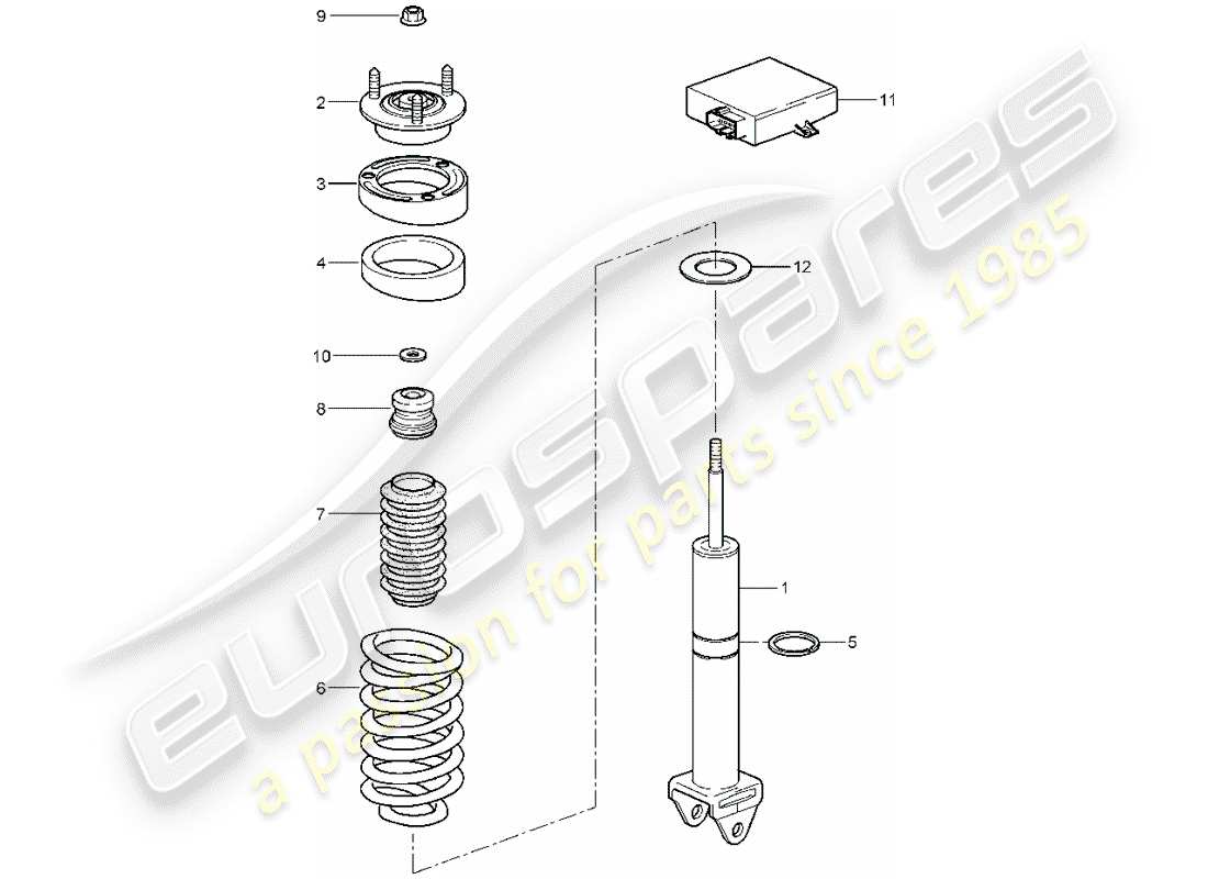 porsche 2009 997-2 turbo / gt2 schema delle parti ammortizzatore