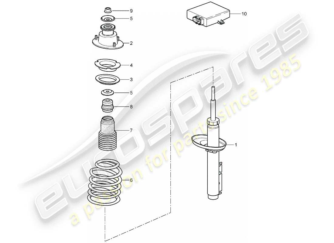 porsche 2007 (987 boxster) ammortizzatore diagramma delle parti