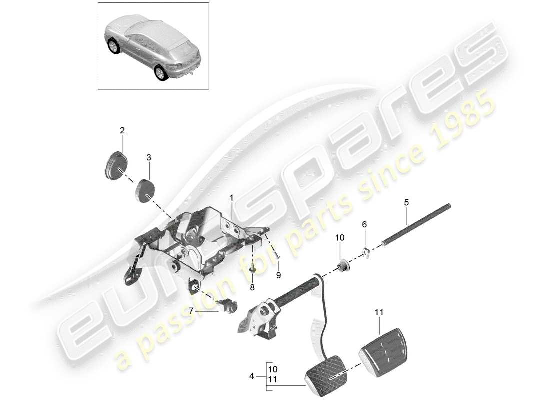 porsche 2016 (macan) operazioni di freno schema delle parti
