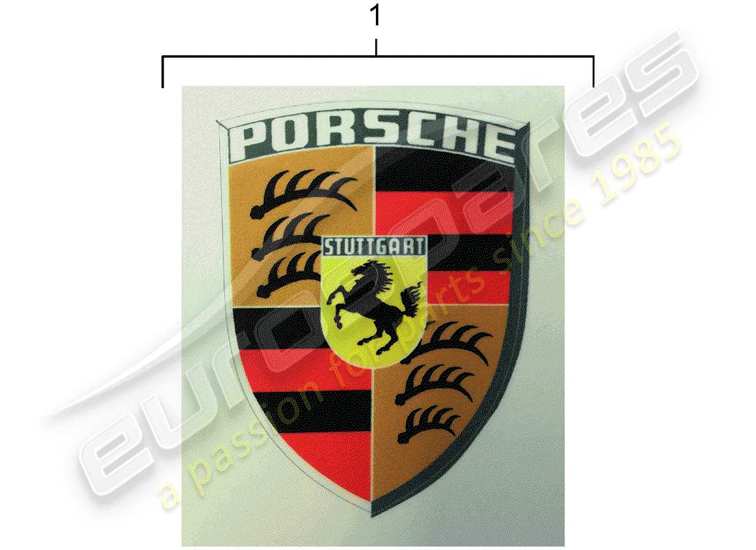 porsche 2012 (accessories) adesivo - diagramma delle parti porsche crest
