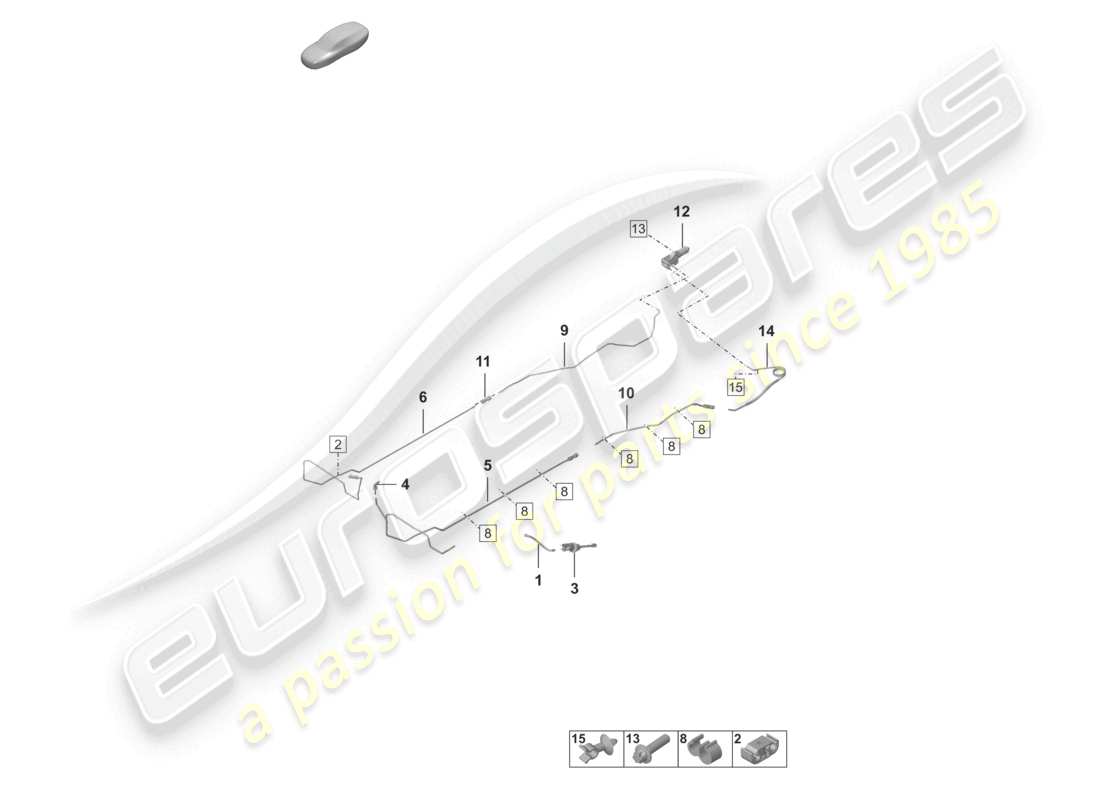 porsche 2020 (992-1) giunto idraulico cilindro principale della frizione diagramma delle parti