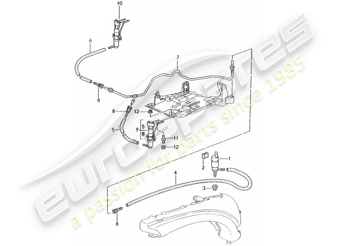 porsche 1999 (986 boxster) schema delle parti del sistema rondella