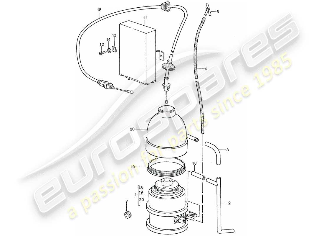 porsche 1990 (928) sistema di cruise control - d - mj 1987>> - mj 1987 diagramma delle parti