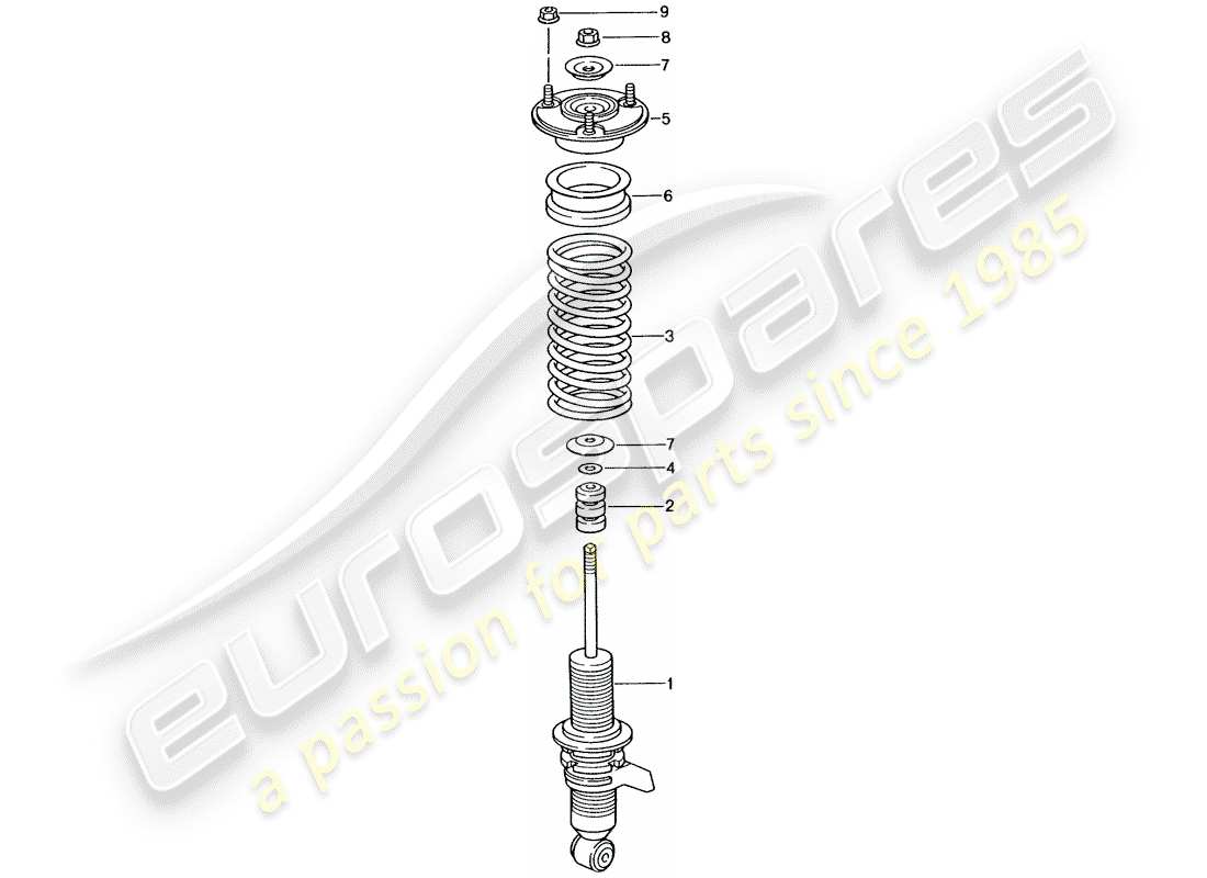 porsche 2002 (996 gt3) ammortizzatore - molla eolica diagramma delle parti