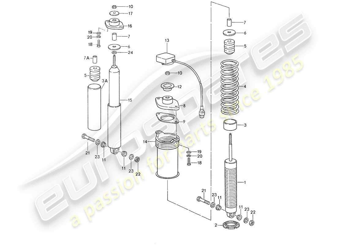 porsche 1988 (959) sospensioni - ammortizzatore di vibrazioni diagramma delle parti