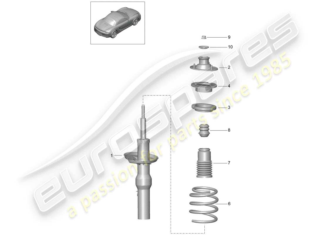 porsche 2015 (981 boxster) schema delle parti ammortizzatore