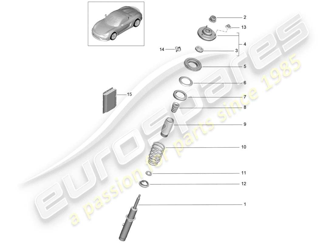 porsche 2016 (981 boxster spyder) ammortizzatore di vibrazioni diagramma delle parti