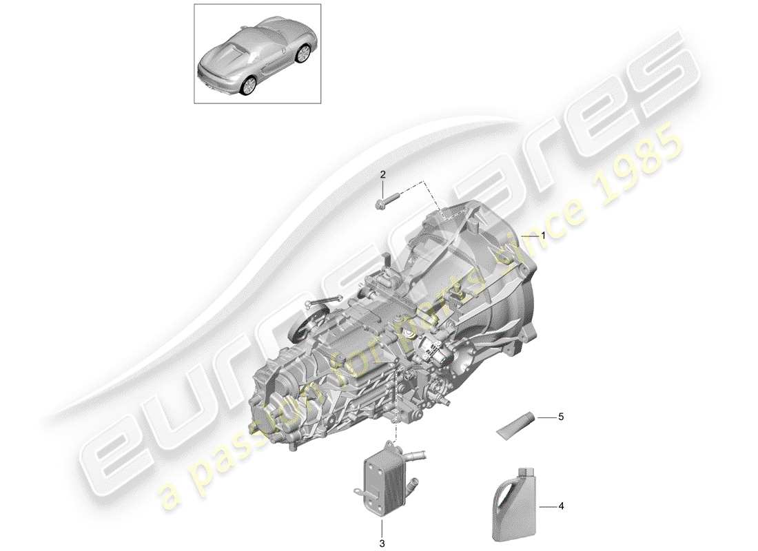 porsche 2016 (981 boxster spyder) cambio manuale diagramma delle parti
