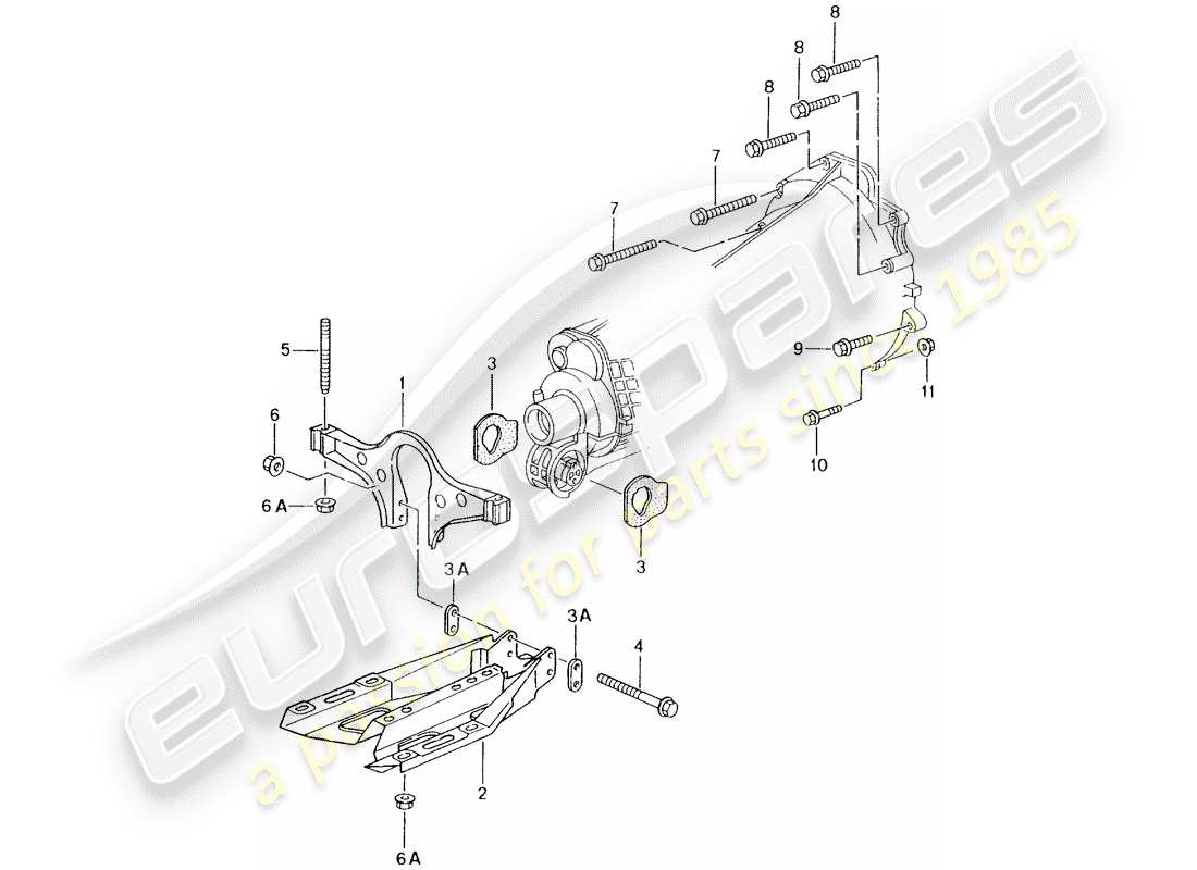 porsche 2005 (996) cambio manuale - montaggio cambio - motore diagramma delle parti