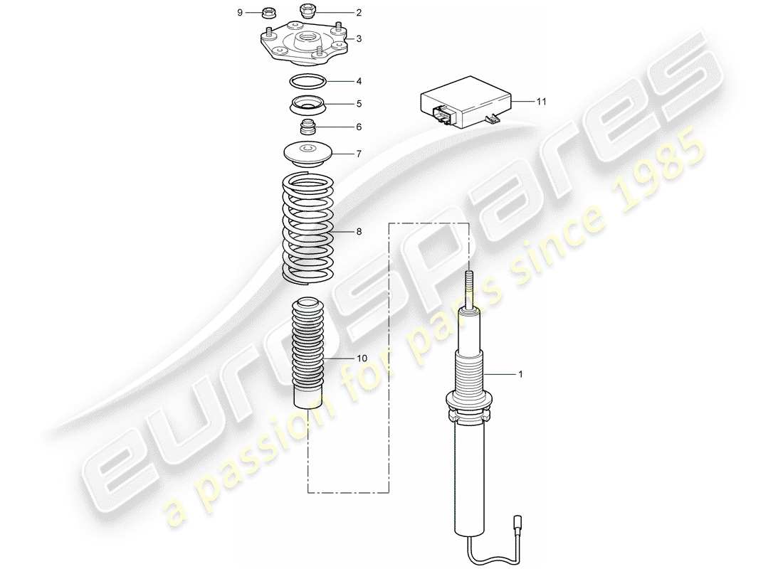 porsche 2008 (997-1 gt3) sospensione diagramma delle parti