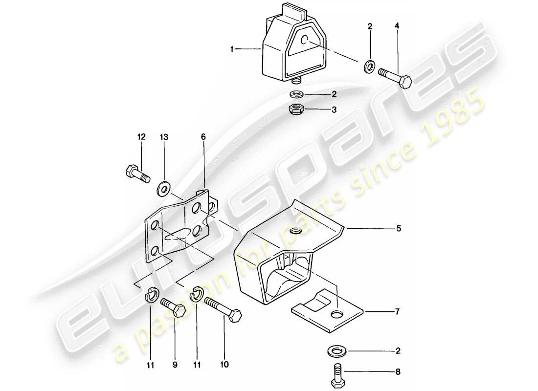 porsche 1978 (924) sospensione della trasmissione diagramma delle parti
