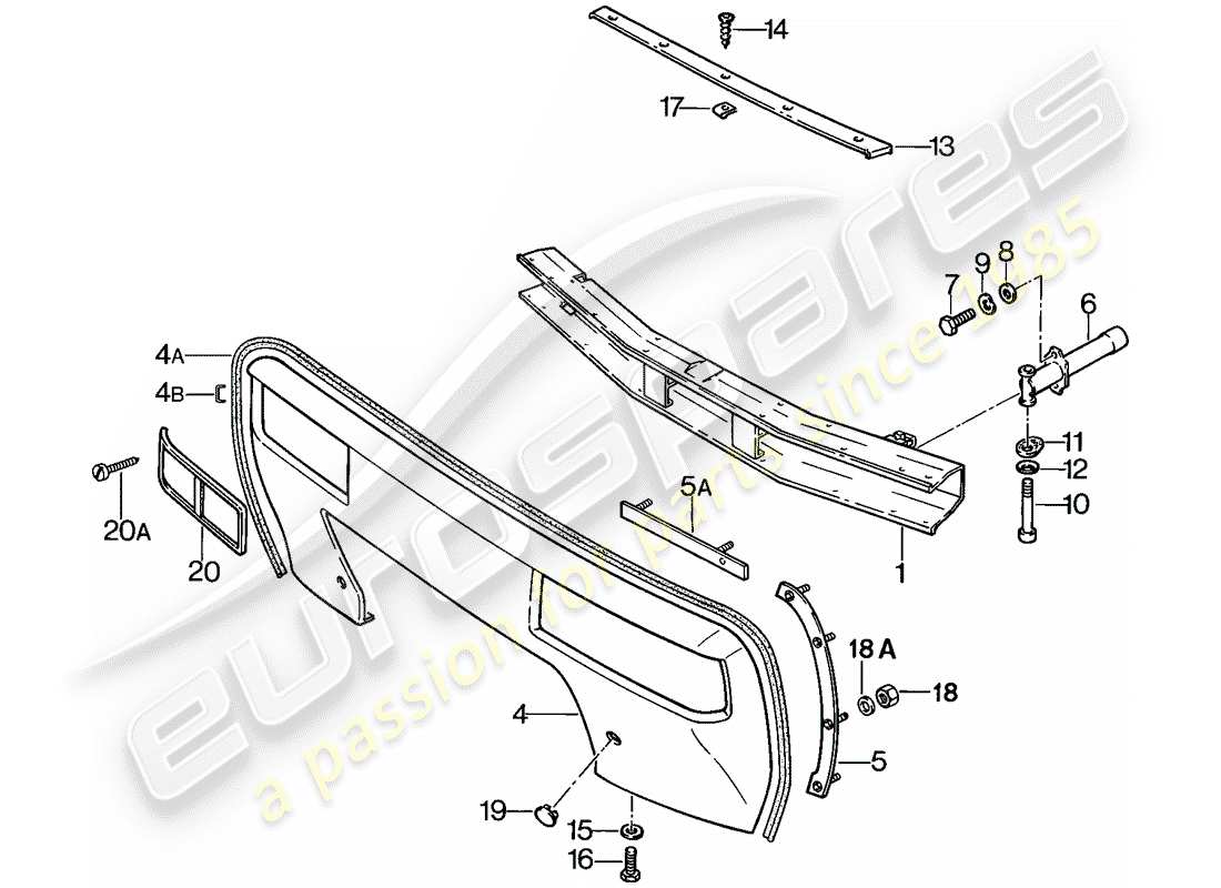 porsche 1983 (928) paraurti diagramma delle parti