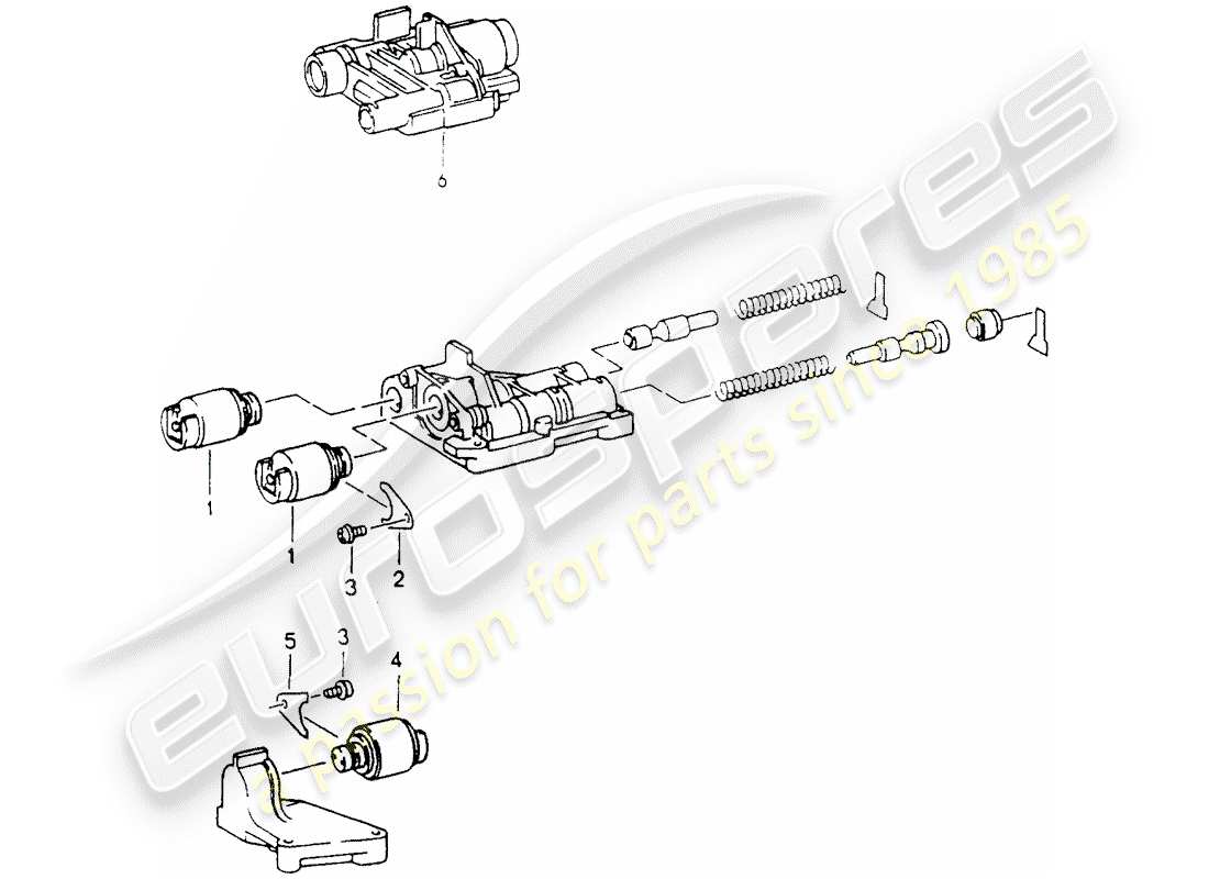 porsche 1993 (964) tiptronic - elettrovalvola diagramma delle parti
