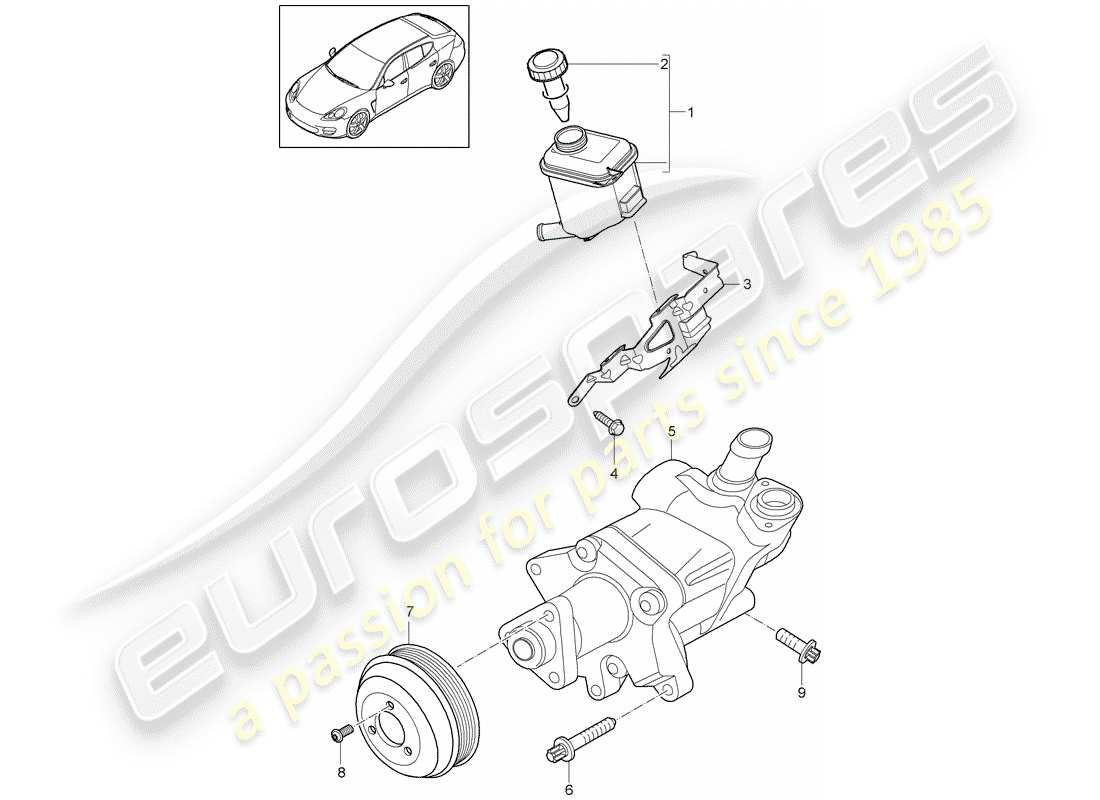 porsche 2013 (panamera 970) servosterzo diagramma delle parti