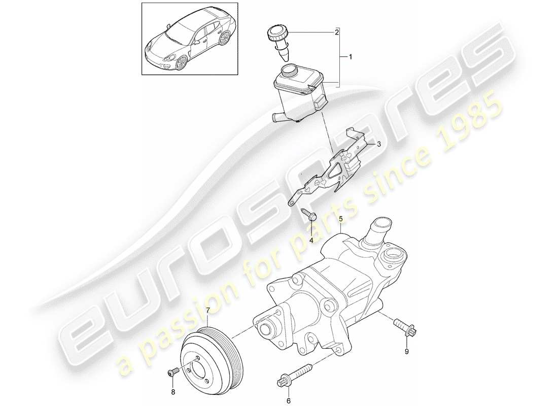 porsche 2015 (panamera 970) servosterzo diagramma delle parti