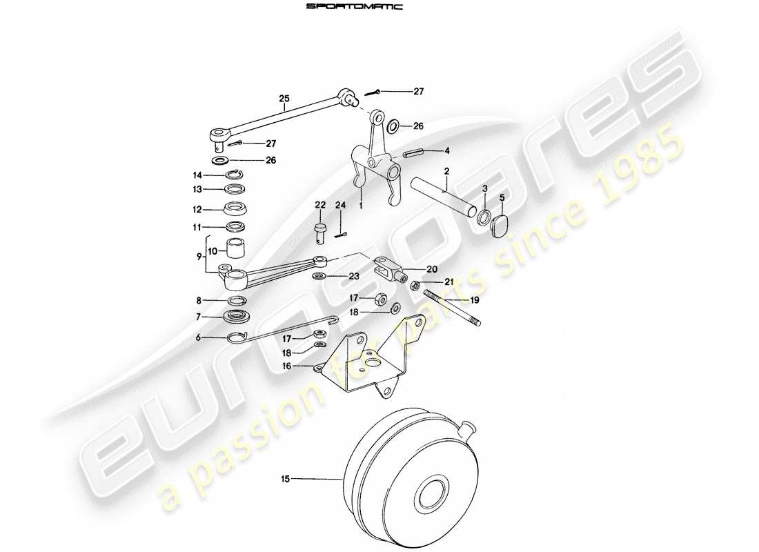 porsche 1974 (914) rilascio della frizione diagramma delle parti