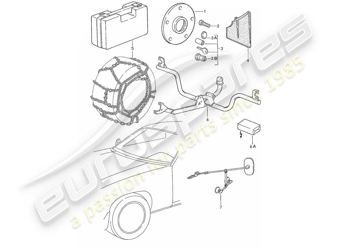 porsche 1988 (928) accessori diagramma delle parti