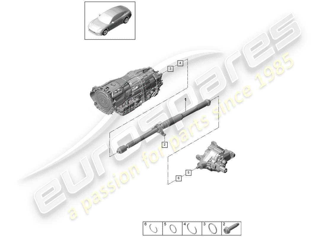 porsche 2017 (panamera 971-1) albero dell'elica diagramma delle parti