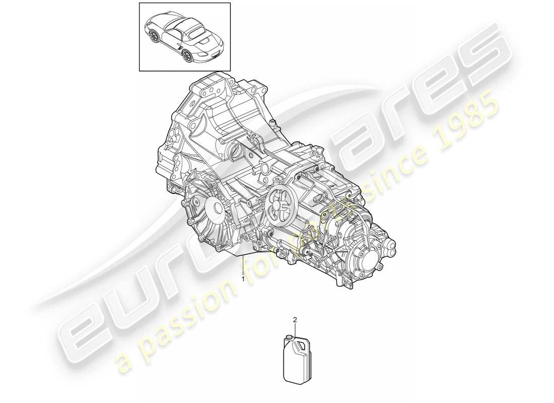 porsche 2011 (987 boxster) trasmissione sostitutiva diagramma delle parti