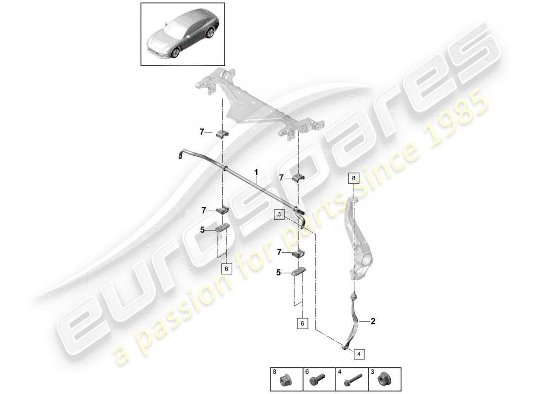 porsche 2017 (panamera 971-1) diagramma delle parti stabilizzatore