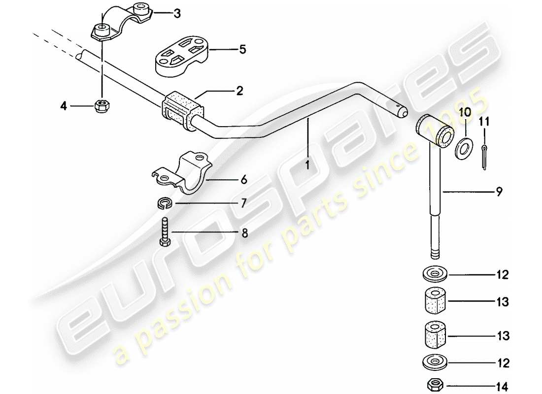 porsche 1979 (924) stabilizzatore diagramma delle parti