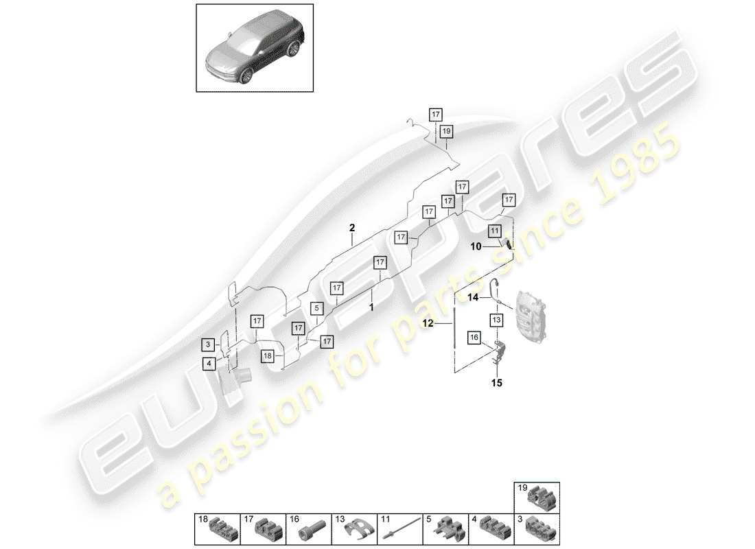 porsche 2020 (cayenne e3 9ya/9yb) diagramma delle parti linea freno