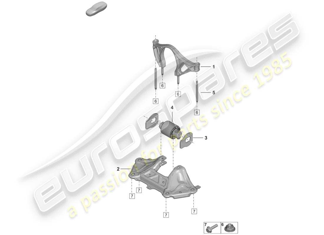 porsche 2019 (992-1) parti di montaggio per motore e diagramma delle parti