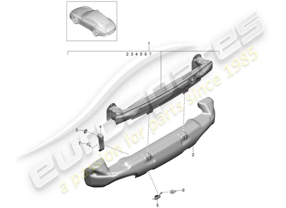 porsche 2013 (991-1) staffa paraurti schema delle parti