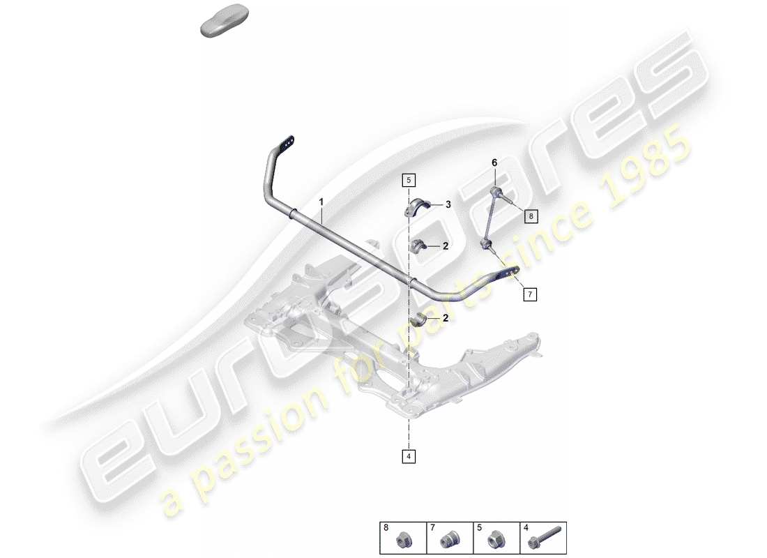porsche 2019 (718 boxster spyder) diagramma delle parti stabilizzatore