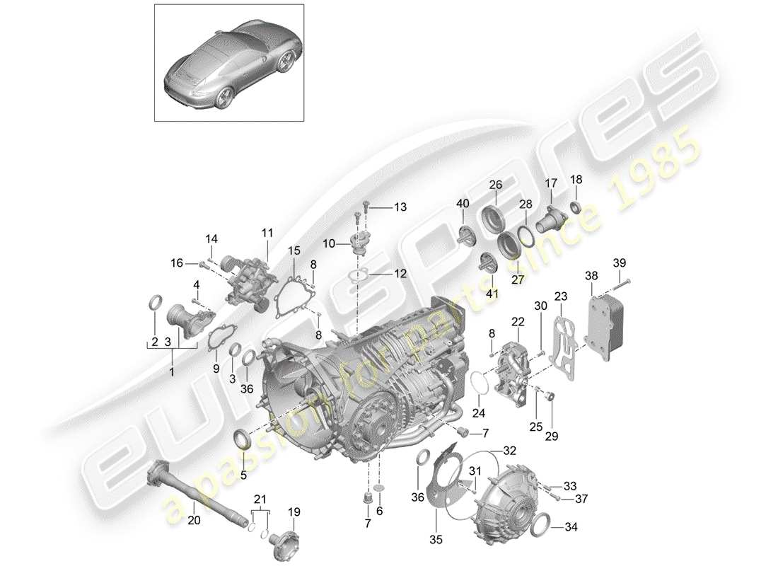 porsche 2013 (991-1) cambio manuale diagramma delle parti