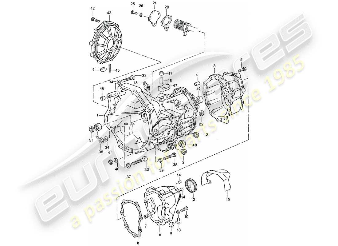 porsche 1990 (944) trasmissione di ricambio - scatola trasmissione - per - cambio manuale diagramma delle parti