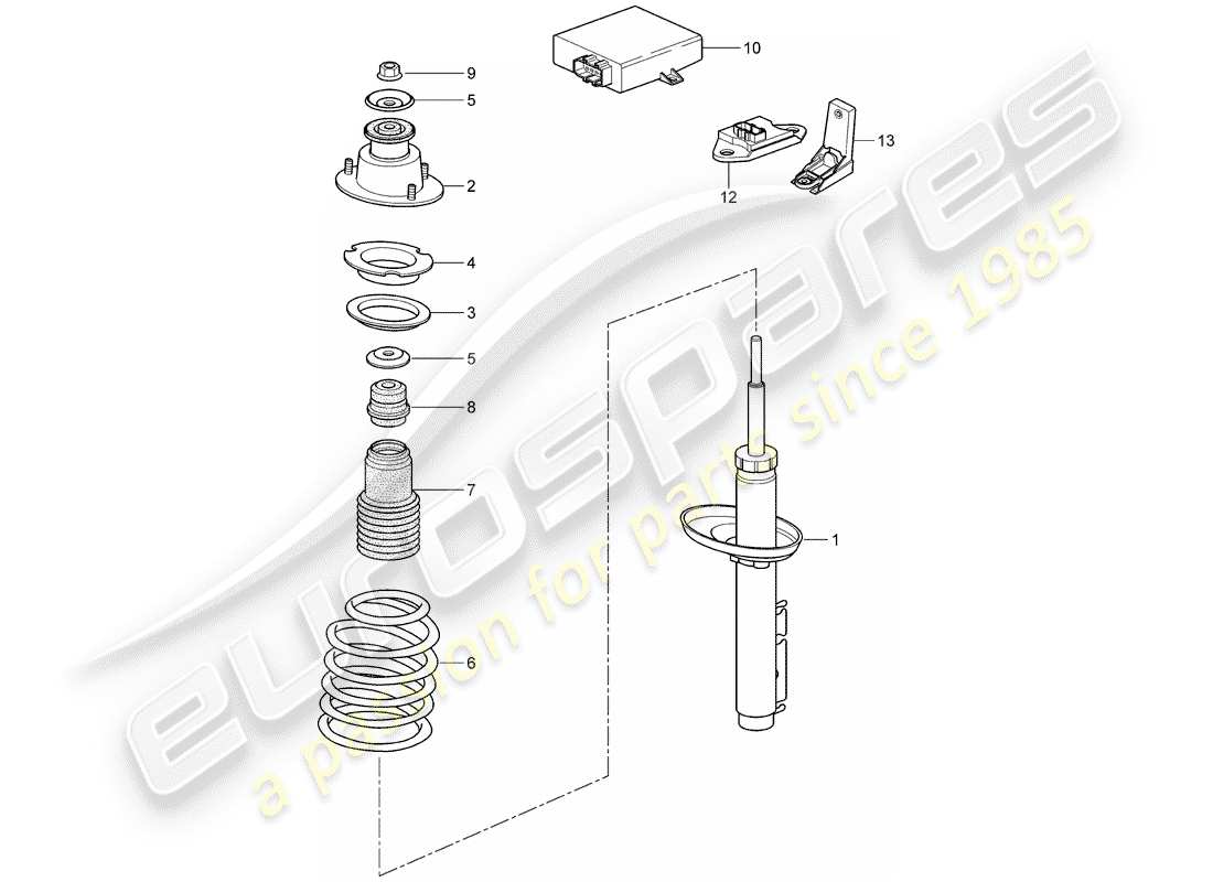 porsche 2007 (987 cayman) schema delle parti ammortizzatore