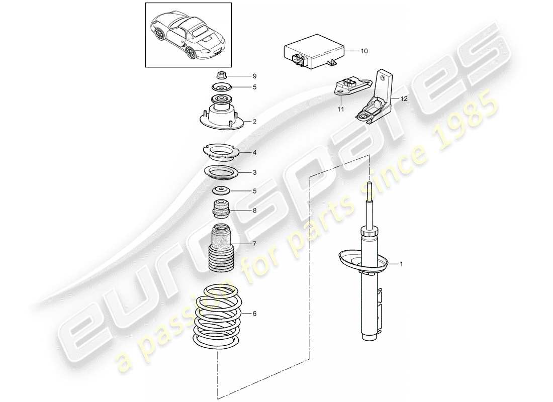 porsche 2012 (987 boxster) ammortizzatore diagramma delle parti