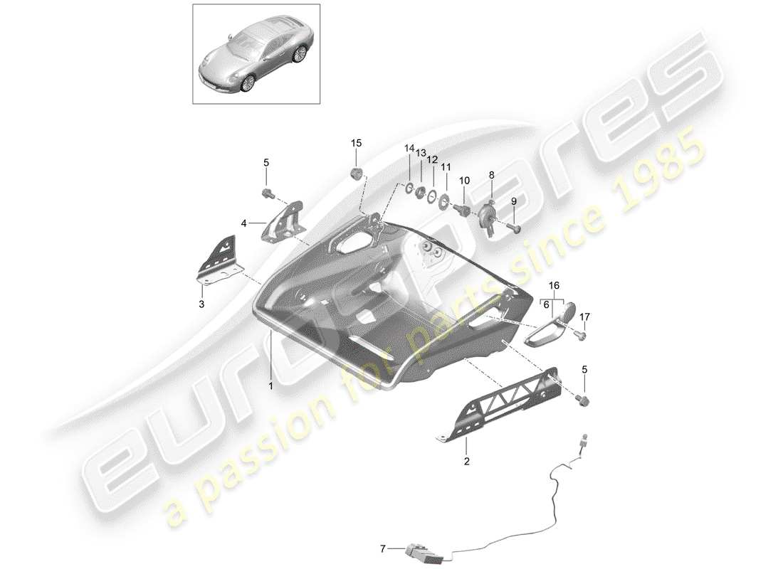 porsche 2019 (991-2) posto a sedere diagramma delle parti