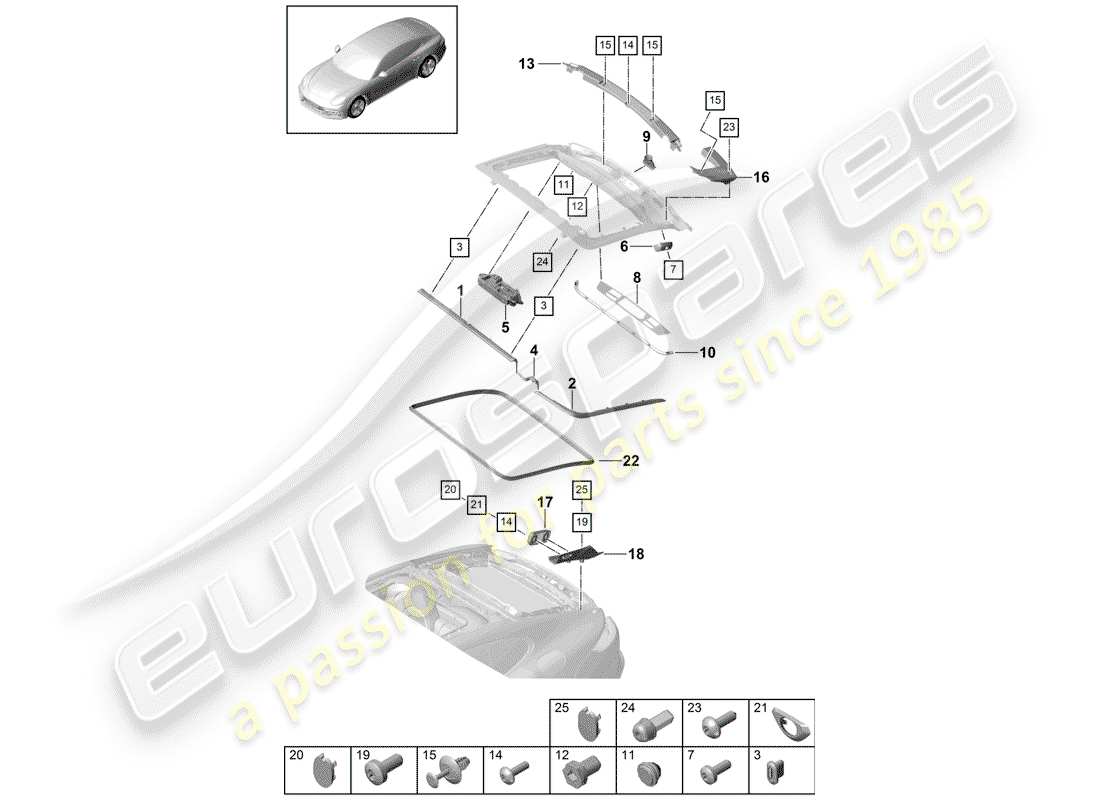 porsche 2020 (panamera 971-1) guarnizioni diagramma delle parti