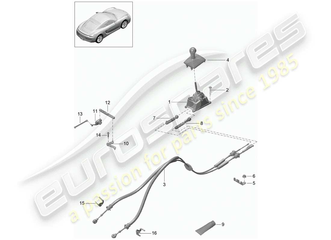 porsche 2016 (981 cayman) controllo della trasmissione diagramma delle parti