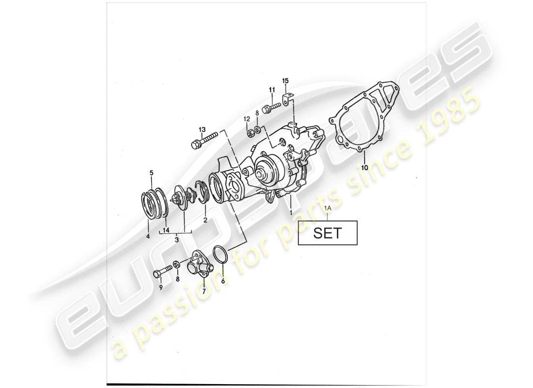 porsche 1994 (968) pompa dell'acqua diagramma delle parti