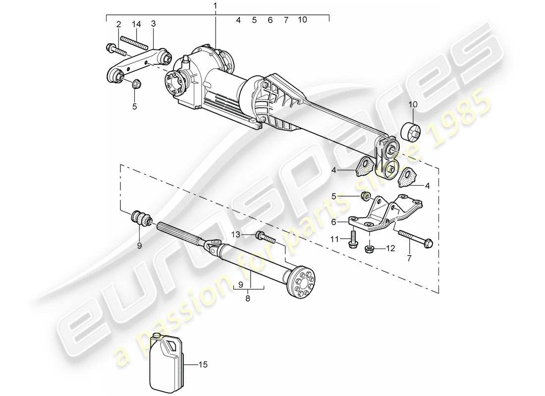 porsche 2005 (997-1) differenziale assale anteriore diagramma delle parti