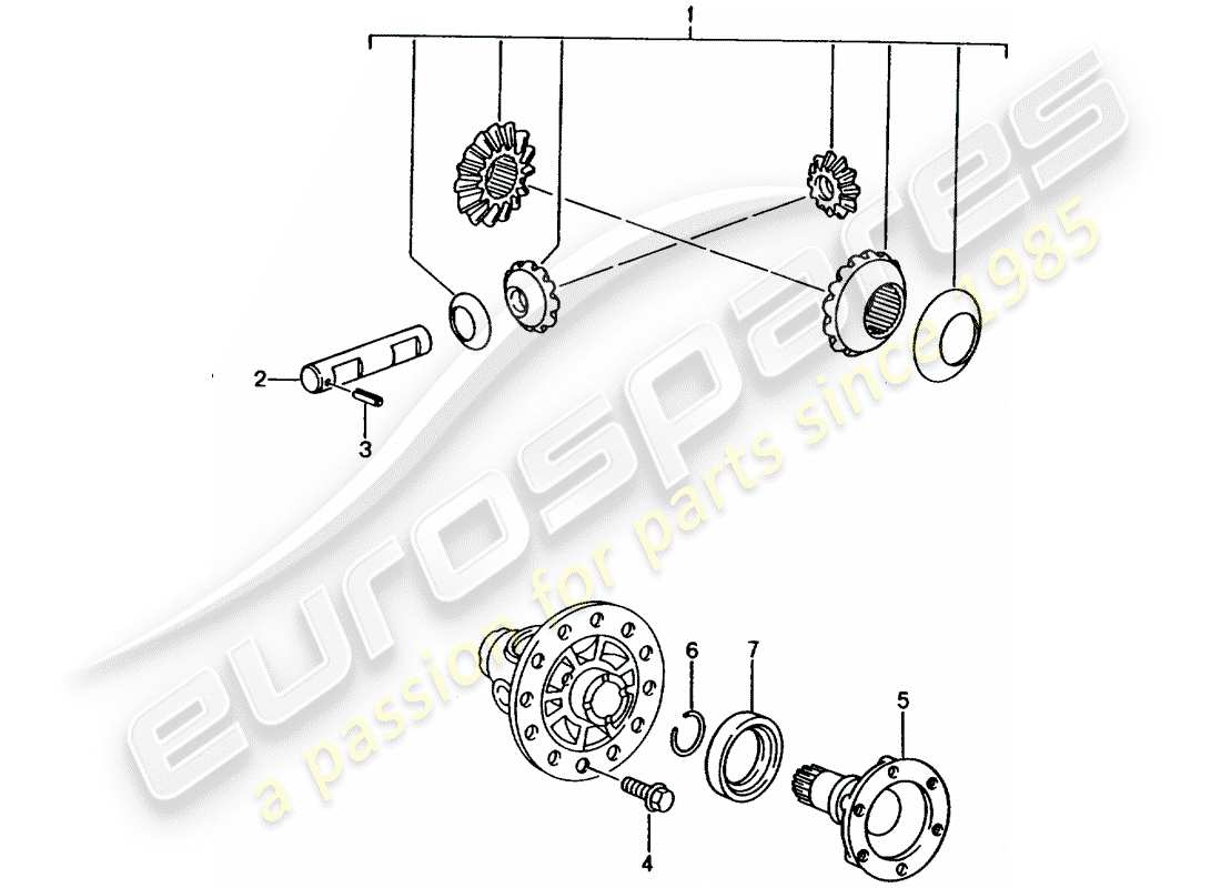 porsche 2004 (996) differenziale diagramma delle parti