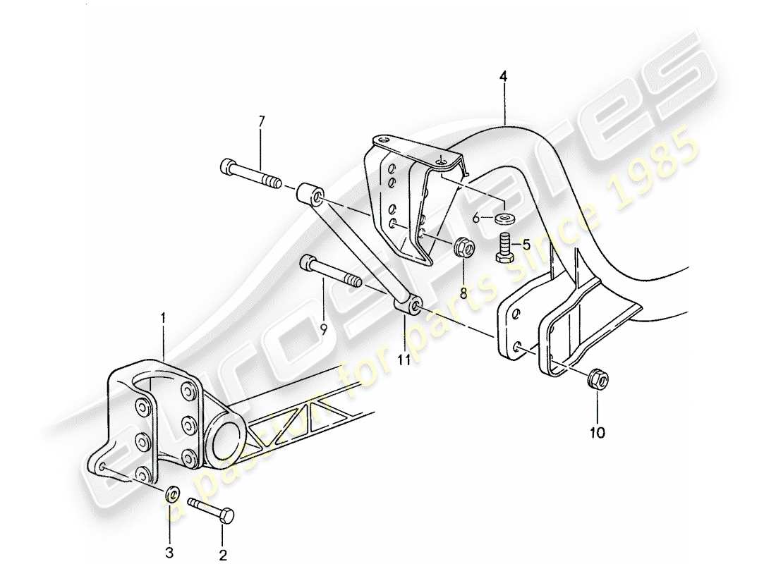 porsche 1987 (959) assale posteriore - traversa - traversa schema delle parti