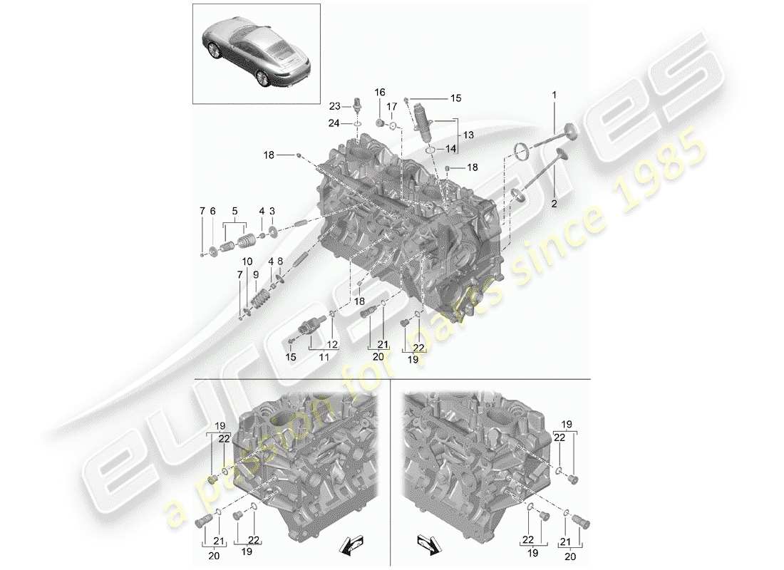 porsche 2015 (991-1) testata diagramma delle parti
