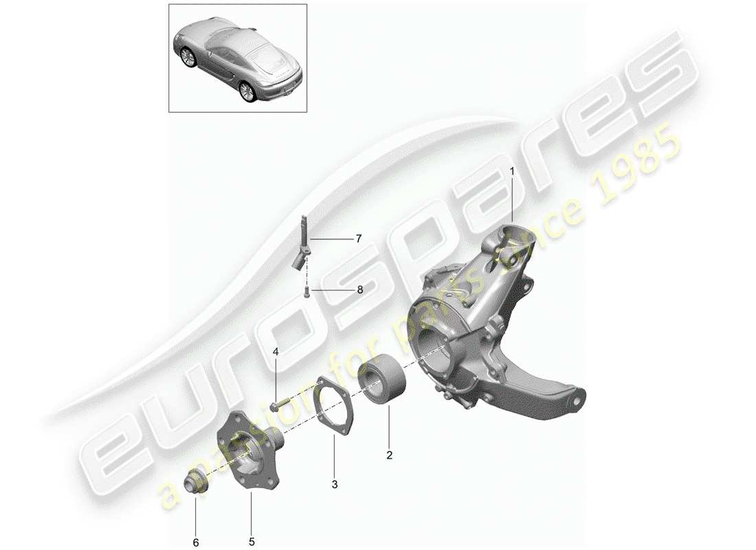 porsche 2016 (981 cayman) asse posteriore diagramma delle parti