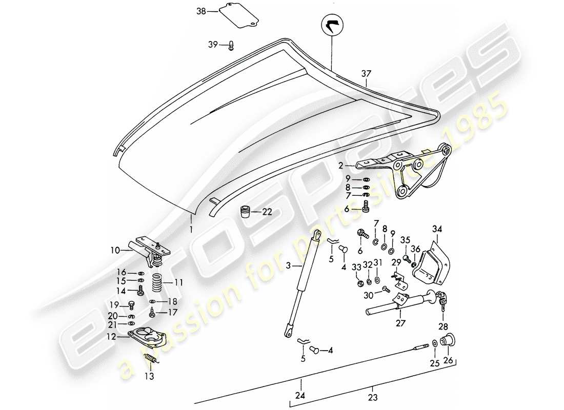 porsche 1966 (911/912) copertina diagramma delle parti