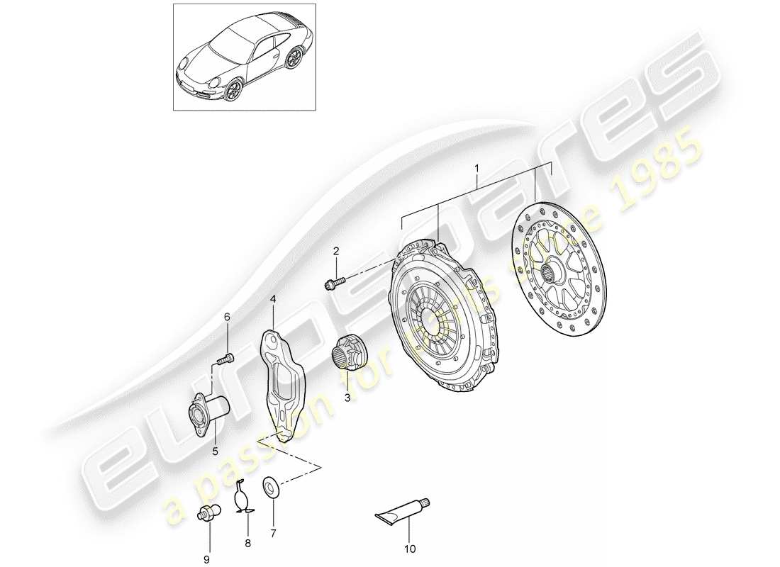 porsche 2009 (997-2) frizione diagramma delle parti