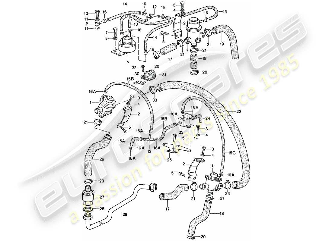 porsche 1987 (911) iniezione aria diagramma delle parti