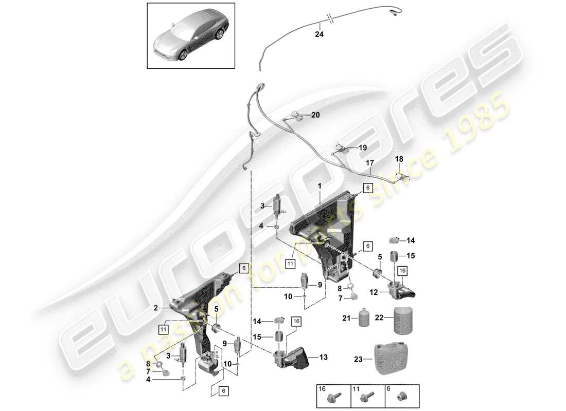 porsche 2019 (panamera 971-1) gruppo rondella diagramma delle parti
