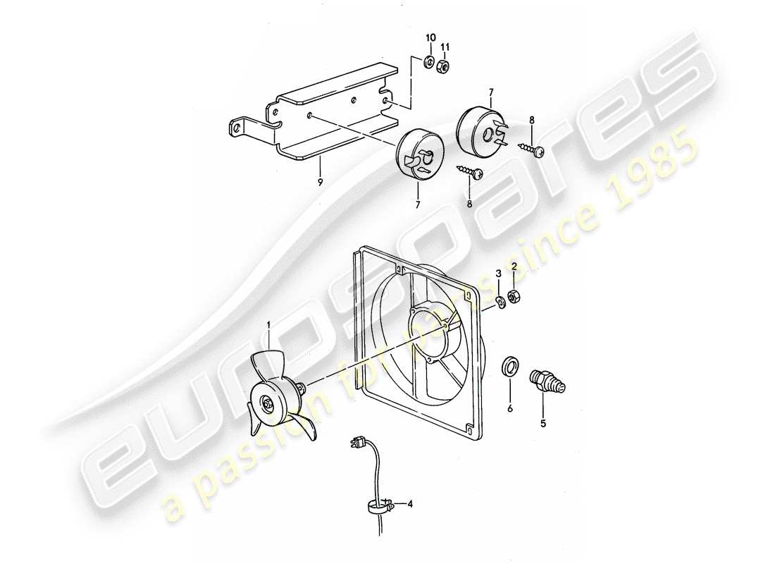 porsche 1994 (968) ventilatore elettrico diagramma delle parti