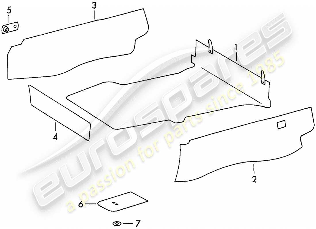 porsche 1968 (911/912) attrezzature interne diagramma delle parti
